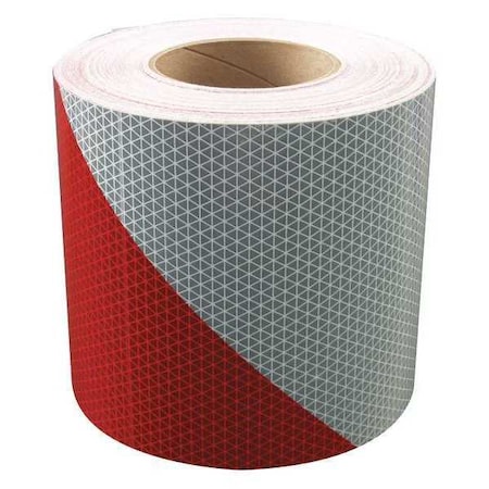 Reflective Tape, W 3 In, Red/White MPN:18848