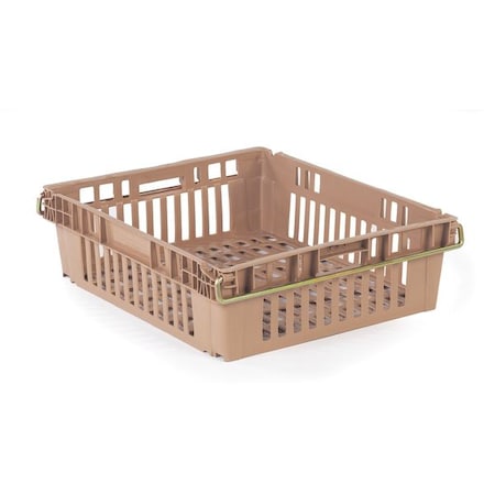 Nestable Storage Container, 9.3 gal, 24 in L x 20-1/4 in W x 6-3/4 in H, Beige, Plastic MPN:AF1 Beige