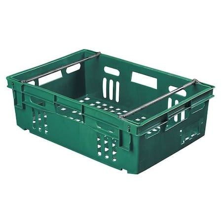 Hang & Stack Storage Bin, Plastic, Green, 7 1/2 in H, 16 in W, 23 3/4 in L MPN:AF2416-6 Green