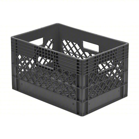 Dairy Case/Dairy Crate 19 1/8 in L, 13 1/8 in W, 12 1/8 in H, Plastic, Black MPN:DA2412 Black