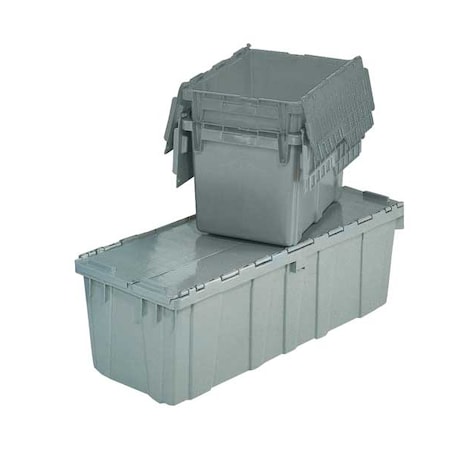 Attached Lid Container, 2.24 gal Volume Cap., 11 3/4 in L, 9 3/4 in W, 7 3/4 in H, Plastic, Gray MPN:FP03 Gray