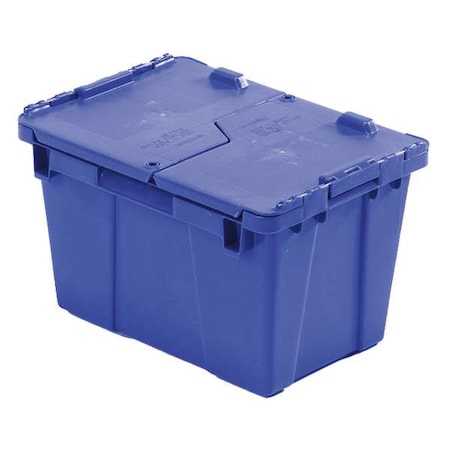 Attached Lid Container, 4.48 gal Volume Cap., 15 1/4 in L, 10 7/8 in W, 9 7/8 in H, Plastic, Blue MPN:FP06 Blue