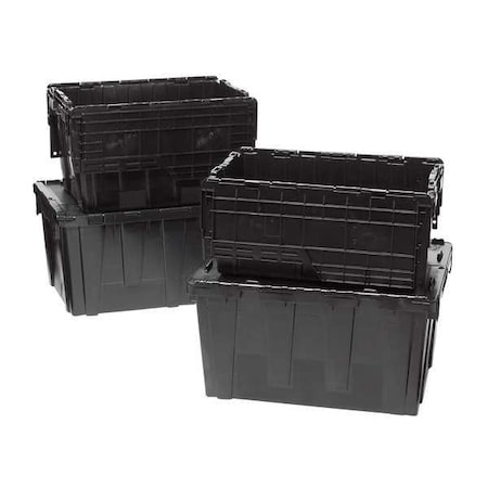 Attached Lid Container, 13.46 gal Volume Cap., 21 3/4 in L, 15 1/4 in W, 12 7/8 in H, Plastic MPN:FP183 Black