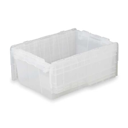 Attached Lid Container, 13.46 gal Volume Cap., 21 3/4 in L, 15 1/4 in W, 12 7/8 in H, Plastic MPN:FP183 Clear