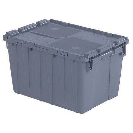 Attached Lid Container, 13.46 gal Volume Cap., 21 3/4 in L, 15 1/4 in W, 12 7/8 in H, Plastic, Gray MPN:FP183 Grey