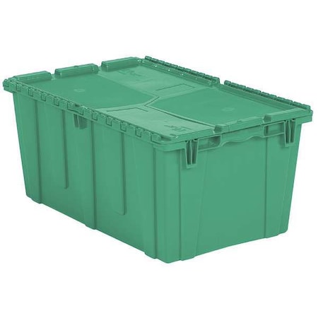 Attached Lid Container, 17.2 gal Volume Cap., 26 7/8 in L, 16 7/8 in W, 12 1/8 in H, Plastic, Green MPN:FP243 GREEN