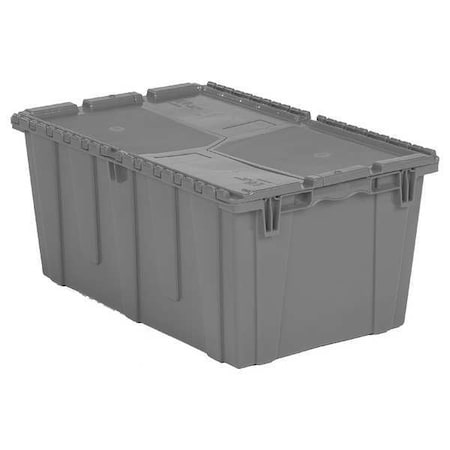 Attached Lid Container, 17.2 gal Volume Cap., 26 7/8 in L, 16 7/8 in W, 12 1/8 in H, Plastic, Gray MPN:FP243 Grey