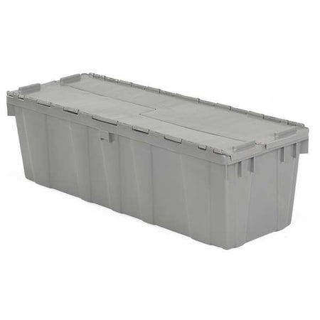 Attached Lid Container, 24.68 gal Volume Cap., 39 1/4 in L, 14 in W, 12 in H, Plastic, Metal Hinge MPN:FP32 Gray
