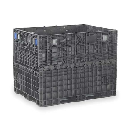Collapsible Bulk Container 67.4 cu ft Volume Cap., 62 1/2 in L, 48 in W, 50 in H, Plastic, Black MPN:HD6248-50 Blk