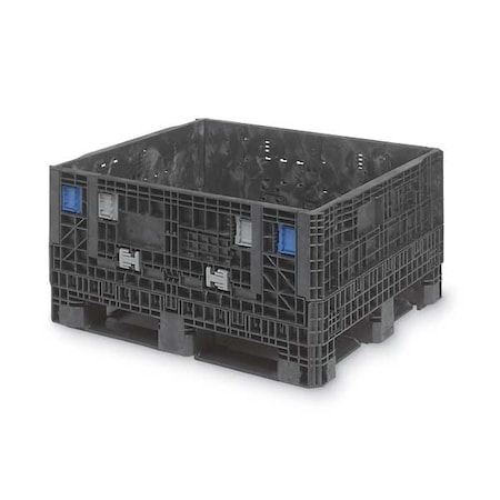 Collapsible Bulk Container 12.5 cu ft Volume Cap., 32 in L, 30 in W, 34 in H, Plastic, Black MPN:HDR3230-34
