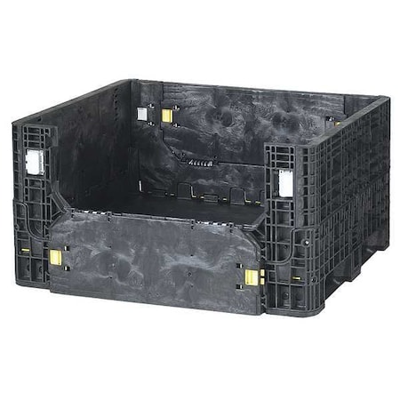 Collapsible Bulk Container 17 cu ft Volume Cap., 47 3/8 in L, 39 5/8 in W, 25 3/8 in H, Plastic MPN:HDR4048-25 BLACK