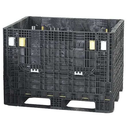 Collapsible Bulk Container 25.2 cu ft Volume Cap., 47 3/8 in L, 39 5/8 in W, 34 3/8 in H, Plastic MPN:HDR4048-34 BLACK