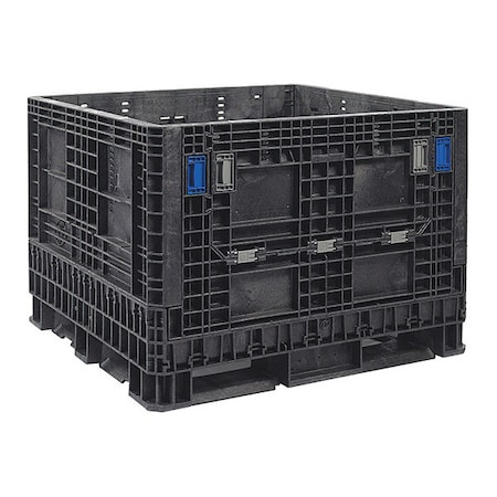 Collapsible Bulk Container 29.1 cu ft Volume Cap., 48 in L, 45 in W, 34 in H, Plastic, Black MPN:HDR4845-34 NV