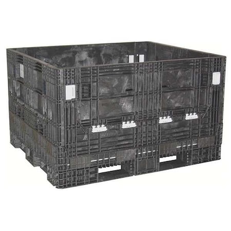 Collapsible Bulk Container 24.5 cu ft Volume Cap., 56 5/8 in L, 48 in W, 25 5/8 in H, Plastic MPN:HDR5648-25 BLACK