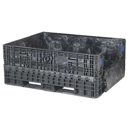 Collapsible Bulk Container 28.7 cu ft Volume Cap., 62 1/2 in L, 48 in W, 25 in H, Plastic, Black MPN:HDR6248-25 BLACK