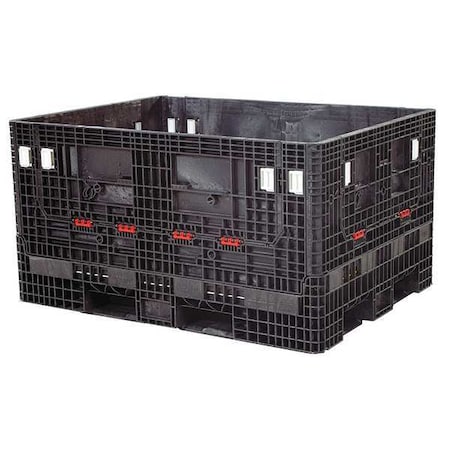 Collapsible Bulk Container 42.6 cu ft Volume Cap., 64 1/2 in L, 48 in W, 34 5/8 in H, Plastic MPN:HDR6548-34 BLACK