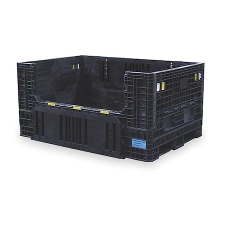 Collapsible Bulk Container 46 cu ft Volume Cap., 70 in L, 48 in W, 34 in H, Plastic, Black MPN:HDR7048-34 Blk