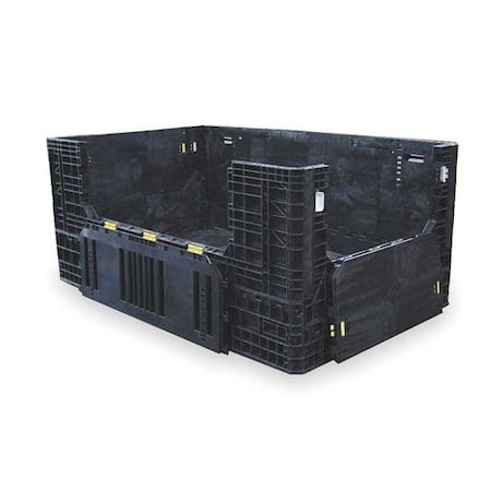 Collapsible Bulk Container 52.3 cu ft Volume Cap., 78 in L, 48 in W, 34 in H, Plastic, Black MPN:HDR7848-34 Blk