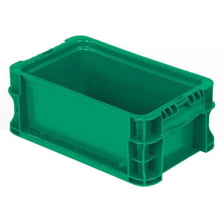 Solid & Stackable Straight Wall Storage Container, 0.7 gal, 12 in L x 7-3/8 in W x 5 in H, Green MPN:NSO1207-5