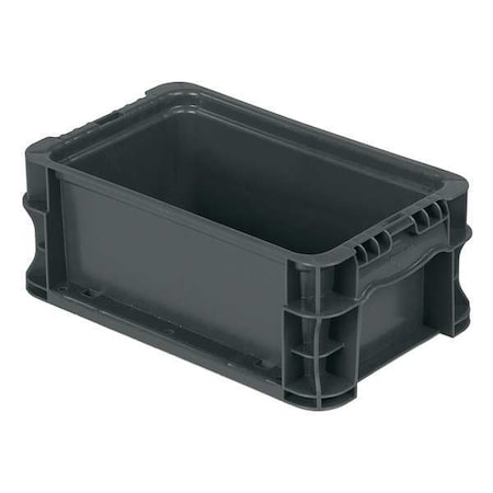 Solid & Stackable Straight Wall Storage Container, 0.7 gal, 12 in L x 7-3/8 in W x 5 in H, Gray MPN:NSO1207-5 GRAY