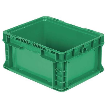 Solid & Stackable Straight Wall Storage Container, 3.6 gal, 12 in L x 15 in W x 7-1/2 in H, Green MPN:NSO1215-7 GREEN