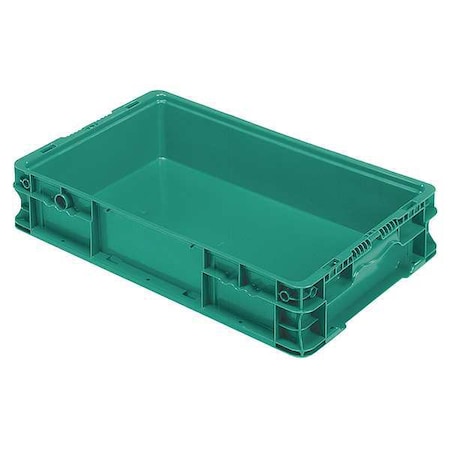 Solid & Stackable Straight Wall Storage Container, 5.4 gal, 24 in L x 15 in W x 5 in H, Green MPN:NSO2415-5 Green