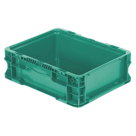 Solid & Stackable Straight Wall Storage Container, 2.2 gal, 12 in L x 15 in W x 5 in H, Green MPN:NXO1215-5