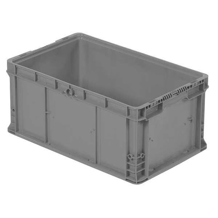 Solid & Stackable Straight Wall Storage Container, 13.3 gal, 24 in L x 15 in W x 11-1/2 in H, Gray MPN:NXO2415-11.5 GRAY