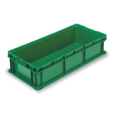 Solid & Stackable Straight Wall Storage Container, 11.2 gal, 32 in L x 15 in W x 7-1/2 in H, Green MPN:NXO3215-7