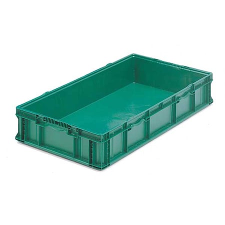 Solid & Stackable Straight Wall Storage Container, 26.2 gal, 48 in L x 22-1/2 in W x 7-1/4 in H MPN:SO4822-7 Green