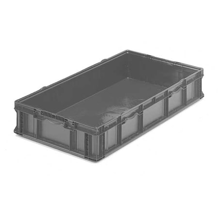 Solid & Stackable Straight Wall Storage Container, 26.2 gal, 48 in L x 22-1/2 in W x 7-1/4 in H MPN:SO4822-7 Grey