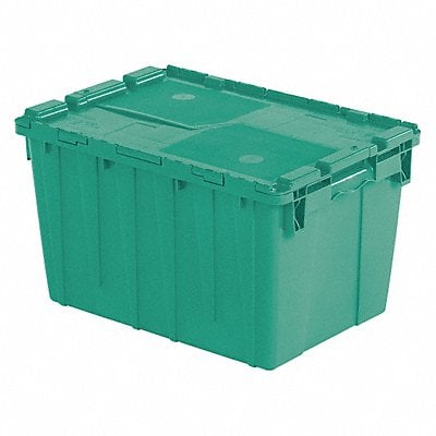 E3369 Attached Lid Container Green Solid HDPE MPN:FP182 GREEN