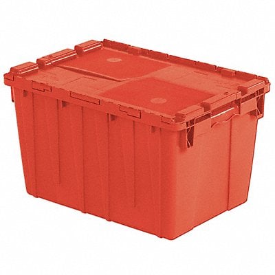 E3369 Attached Lid Container Red Solid HDPE MPN:FP182 Red