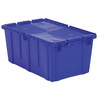 E3380 Attached Lid Container Blue Solid HDPE MPN:FP243 Blue