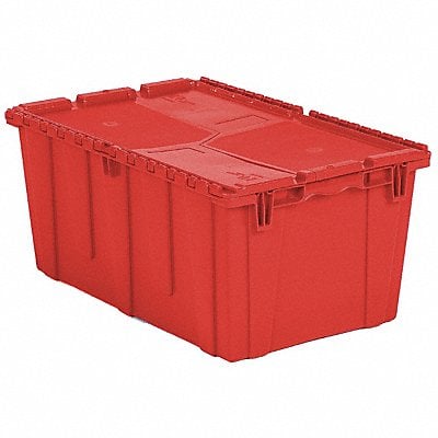 E3380 Attached Lid Container Red Solid HDPE MPN:FP243 Red