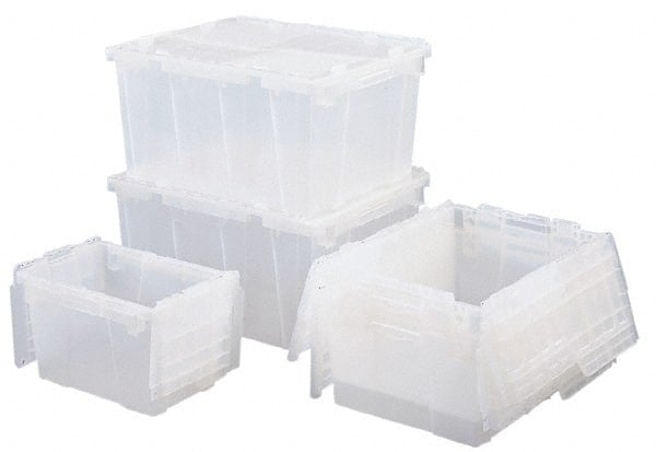 Polypropylene Attached-Lid Storage Tote: 70 lb Capacity MPN:FP03 CLEAR