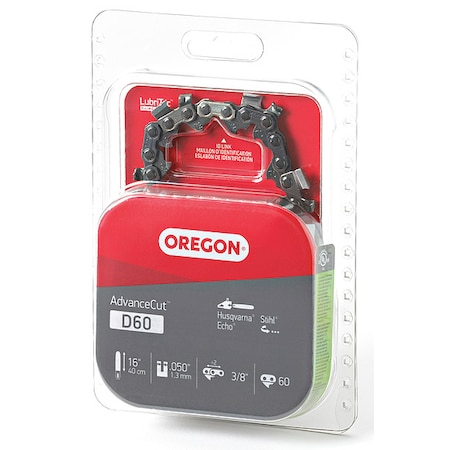 Saw Chain, 16 In., .050 In., 3/8 In. Pitch MPN:D60