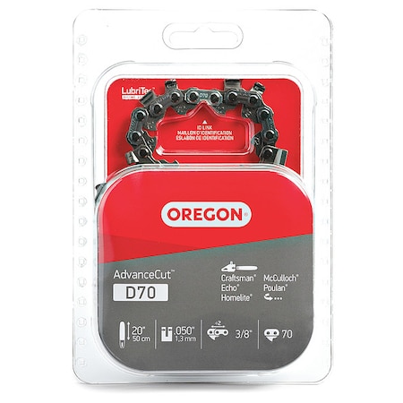 Saw Chain, 20 In., .050 In., 3/8 In. Pitch MPN:D70