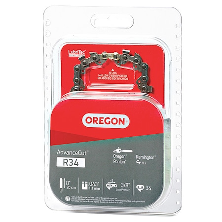 Saw Chain, 8 In., .043 In., 3/8 In. Pitch MPN:R34