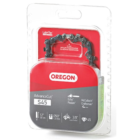 Saw Chain, 12 In., .050 In., 3/8 In. Pitch MPN:S45