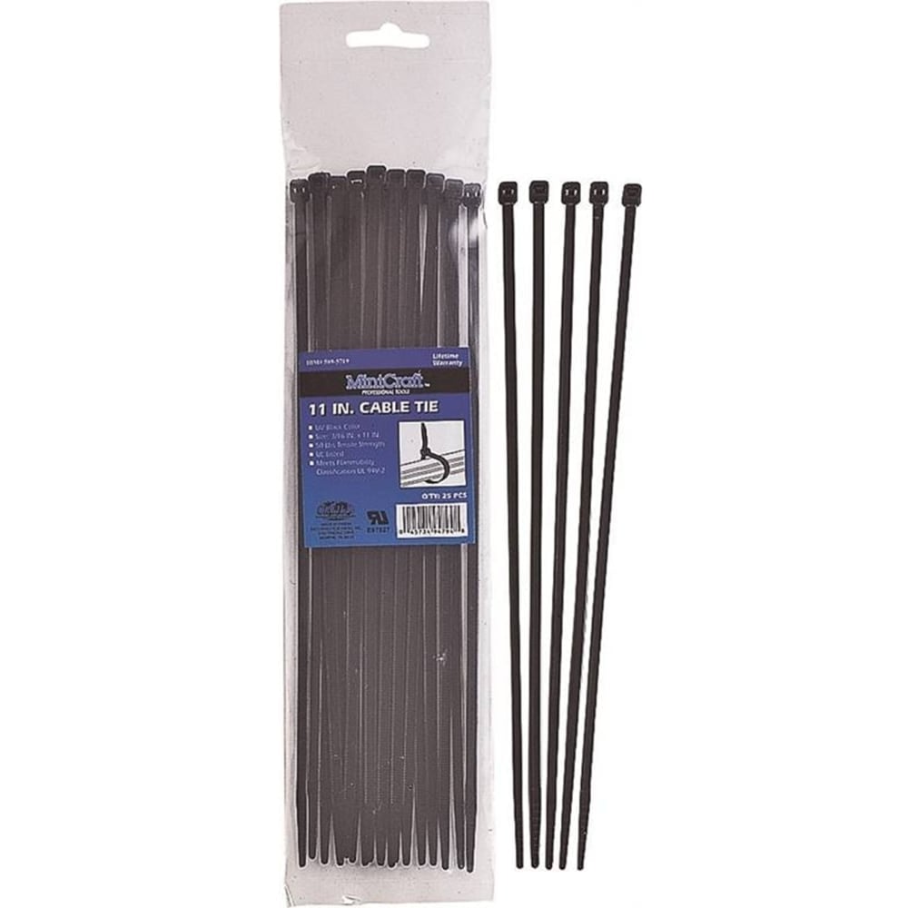 Pro Source Bell Link Cable Ties, 11in, Black MPN:CT0804/CV280W