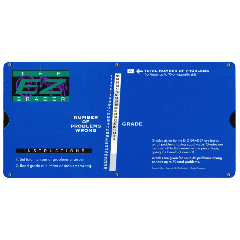 The Original E-Z Grader Large Print Slide Charts, Blue, Pack Of 3 MPN:EZ-7200-3