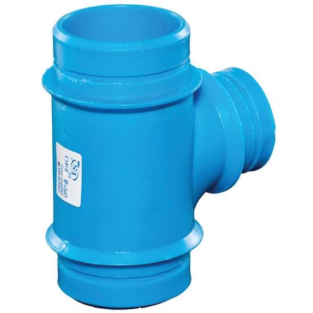 Reducing Sanitary Tee, Polypropylene, 4