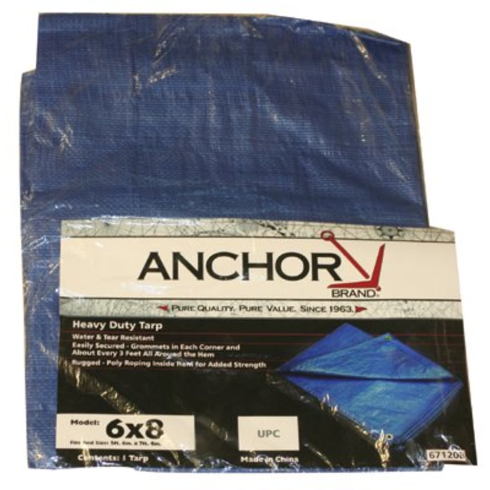 Anchor Brand Multiple Use Tarp, 30 ft Long, 20 ft Wide, Polyethylene, Blue MPN:101-2030
