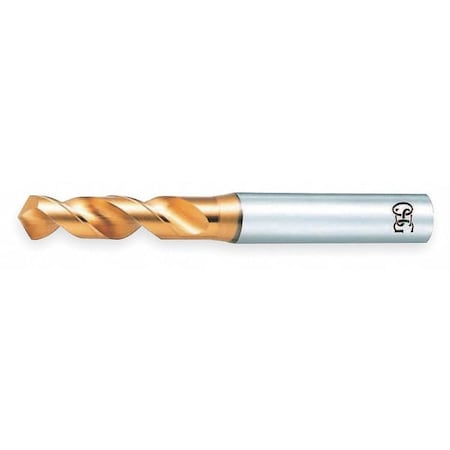 Screw Machine Drill Bit, 5.40 mm Size, 120 Degrees Point Angle, High Speed Steel, TiN Finish MPN:61554