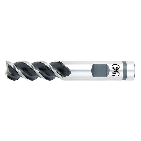 Sq. End Mill, Single End, Pow Met, 7/8