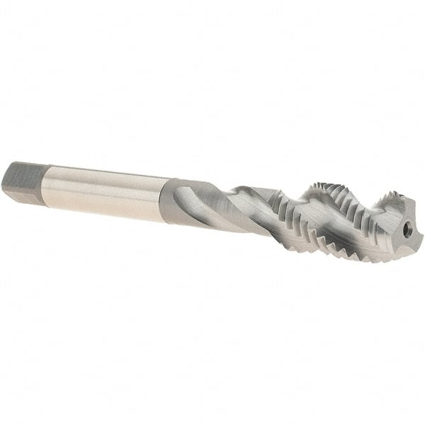 Spiral Flute Tap: M10x1.25 Metric Fine, 3 Flutes, Modified Bottoming, 2B Class of Fit, High Speed Steel, Bright/Uncoated MPN:11624