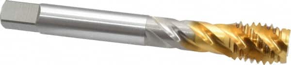 Spiral Flute Tap: 5/8-11 UNC, 4 Flutes, Modified Bottoming, 2B Class of Fit, Vanadium High Speed Steel, TIN Coated MPN:2333205