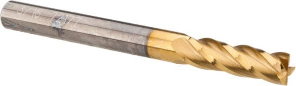 Square End Mill: 3/16'' Dia, 5/8'' LOC, 3/16'' Shank Dia, 2'' OAL, 4 Flutes, Solid Carbide MPN:404-187505