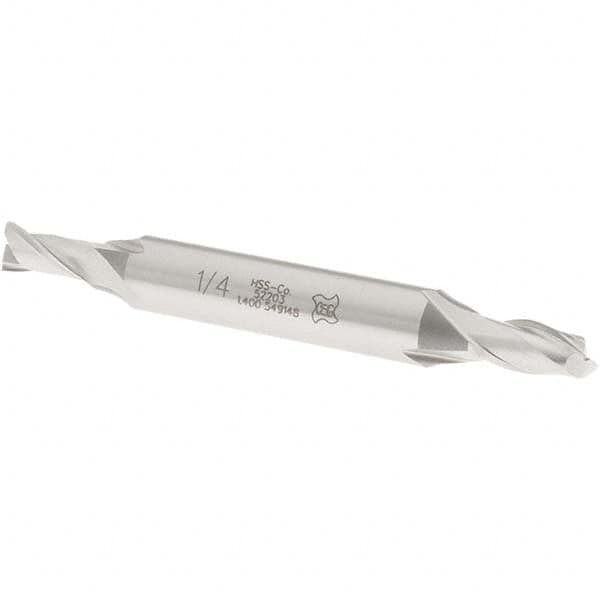 Square End Mill: 1/4'' Dia, 1/2'' LOC, 3/8'' Shank Dia, 3-1/8'' OAL, 2 Flutes, Cobalt MPN:5220300